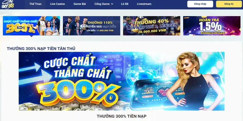 Chương tr&igrave;nh khuyến m&atilde;i v&agrave; thưởng th&ecirc;m tại Sky88&nbsp;